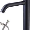 Comllen Vessel Sink Faucet, Matte Black, Single Hole Vessel Faucet, 360 Swivel Spout, Modern Single Bowl Bathroom Faucet, RV Vanity Lavatory Sink Faucets, 12 inch Tall Design for Bowl Sink