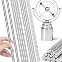 FIVEIZERO 14Pcs 4Sizes 304 Stainless Steel Round Rod, Solid Metal Rods for Industrial Metal Working, Smooth Steel Rod Shaft for DIY Craft Hobby Model Making, 1mm, 3mm, 1/8", 1/4"