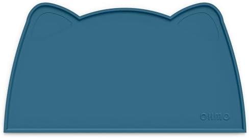 OHMO - Cat Food Mat, Silicone Pet Feeding Mat for Floor Non-Skid Waterproof Dog Water Bowl Tray, Easy to Clean Pet Placemat, 20"L x 12"W