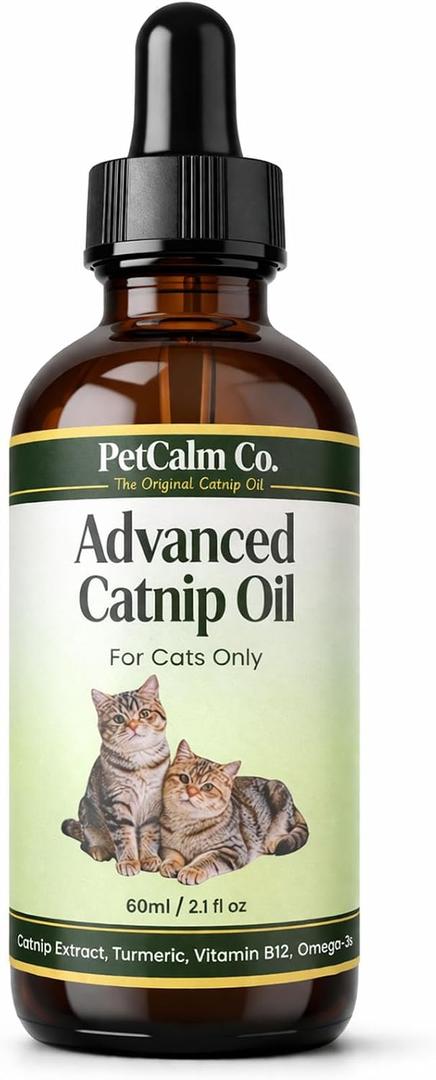 Advanced Catnip Oil for Cats - Lickable & Playable Formula to Promote Calm Behavior and Relaxation - Potent Liquid Extract for Food, Toys & Training - 2 fl oz,60ml
