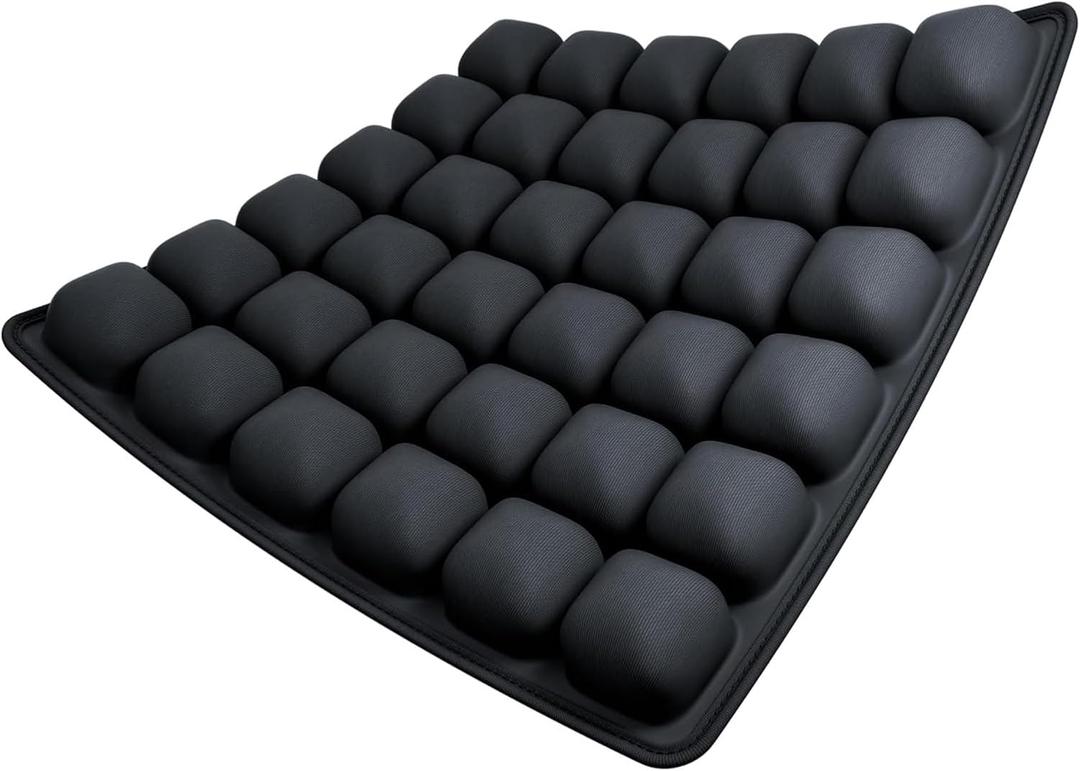 Travel Seat Cushion, Press Type Portable Inflatable Travel Seat Cushion, Suitable for Airplanes, Office Chairs, Wheelchairs, Cars, Stadiums, 36 Airbags Provide Comfortable Support (Black)
