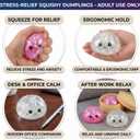 Glitter Dumpling Squishy Toy Dumpling Stress Ball with Steamer Case, Stress Relief Fidget Toy for Adults, Cute Squeeze Desk Toy Portable Toy Gift Idea (White)
