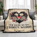 GEEMBI Anniversary Couples Gifts for Women Men - Fleece Throw Blanket for Couch Bed 50x60 in - Wedding Anniversary Birthday Gifts for Boyfriend Girlfriend Her Him Wife Husband, Gothic Blanket (Vintage Gothic - Favorite Weirdo)