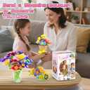weirtoya Flower Bouquet Craft Kit, DIY Arts and Crafts for Kids 4-6-8, Girls Toys 4-6-8 Flower Making Activity Toy Set for Toddler and Kids, Birthday Gifts for 4 5 6 7 8 Year Old Girls（Purple)