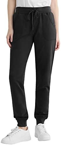 Weintee Women's Cotton Jersey Pocket Joggers XL -Black