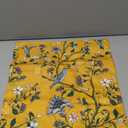 Vintage Mustard Yellow Floral Pillow Covers 16x16 Inch Set of 2 Boho Blue Hummingbird Wildflower Throw Pillows Spring Summer Chinoiserie Pillowcases Outdoor Decor Linen Cushion Covers for Couch Sofa
