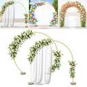 VerdeVista Convertible 6.5 FT Round Backdrop Stand - Heavy Duty Balloon Arch Stand with 2 Waterbags - Multiuse Photo Backdrop Arch, Gold Circle Ring Balloon Arch Frame for Wedding Baby Shower & More