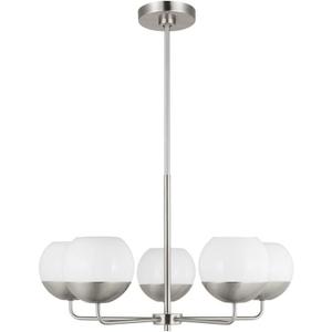 Generation Lighting 3168105-962 Alvin Chandelier, 5-Light 300 Total Watts, Brushed Nickel Silver Generation Lighting 3168105-962 Alvin Chandelier, 5-Light 300 Total Watts, Brushed Nickel Silver