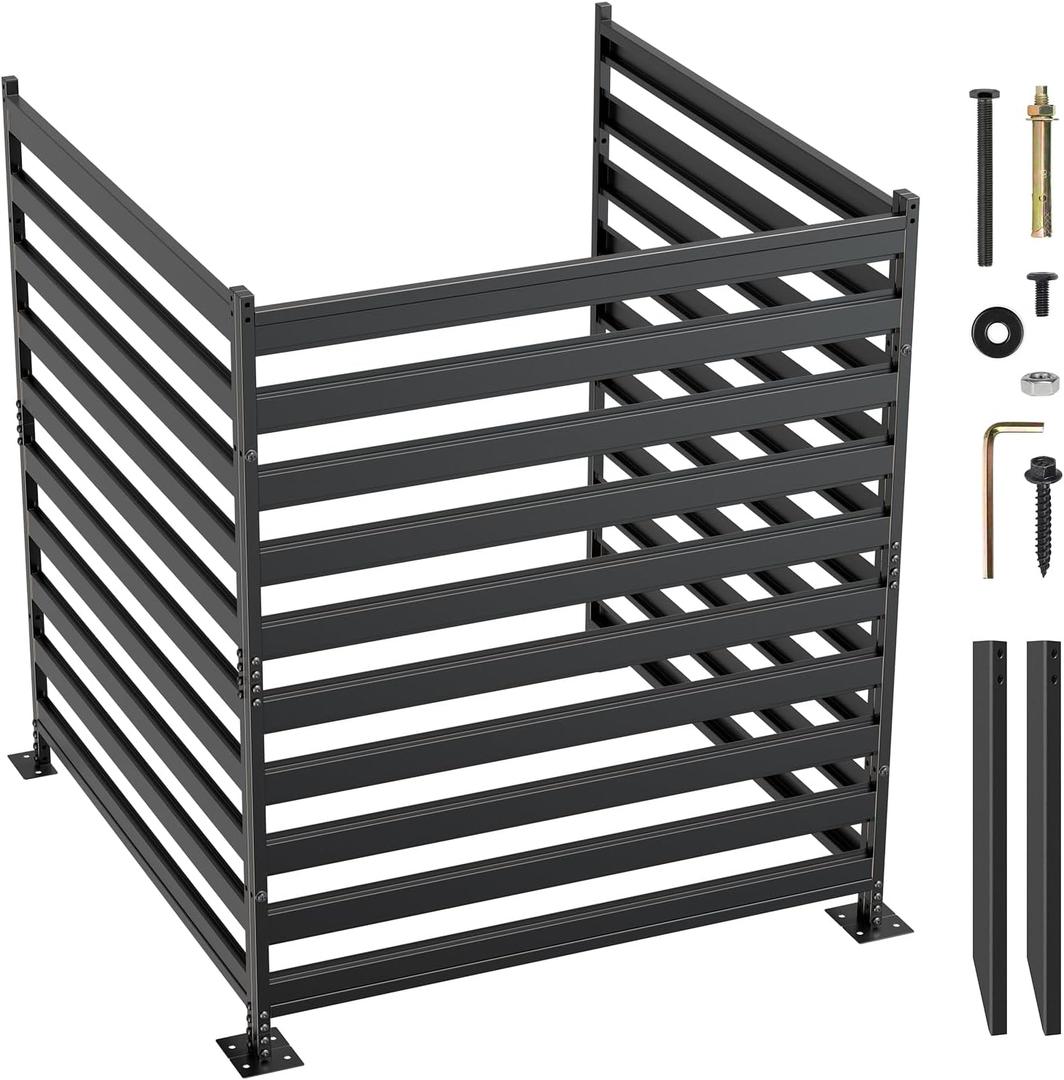 3 Panels 48" W x 48" H Air Conditioner Metal Privacy Fence Screen