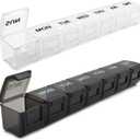 2 Pack Weekly Pill Organizer, Large 7 Day Pill Case, Daily Vitamin Case Medicine Box, AM/PM Pill Containers for Medicine Supplements Fish OilWhite & Black