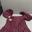 OWNGIGI Women's Summer Dress Square Neck Puffy Short Sleeve Loose Tie Back Casual A-Line Mini Dresses Size L