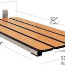 Seachrome Hermosa 32" x 13.5" Back Wall-Mount Folding Teak Tub Seat with 3" Slats