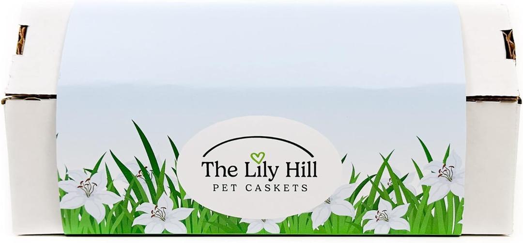 Lily Hill Biodegradable Pet Casket - Eco-Friendly Pet Burial Box for Cats, Dogs, Gerbils, and Chinchillas | Dog Coffin, Cat Coffin (Small)