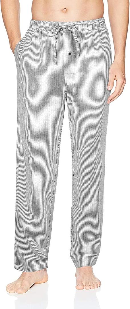 Natural Feelings Men's Woven Sleep Pajama Pant Men Flannel Pajama Pants Cotton Sleep Pant Lounge Sleepwear Pants with Pockets (Gray)