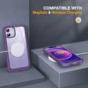 Miracase Glass Series for iPhone 12/12 Pro Case 6.1 inch, Upgraded Full-Body Rugged Phone Bumper Case Cover with Built-in 9H Tempered Glass Screen Protector and Camera Protector, Purple