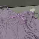 Avidlove Women Nightgown Sexy Sleepwear Lace Chemise V-neck Modal Babydoll Lounge Dress (Purple, S)