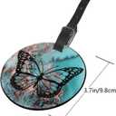 Luggage Tag Black Butterfly Teal Rose Gold Marble, Pu Leather Bag Travel Suitcases Id Identifier Baggage Label for Women Men Boys Girls