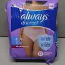 Always Discreet Adult Incontinence & Postpartum Underwear for Women, Maximum, Large, 17 Count 