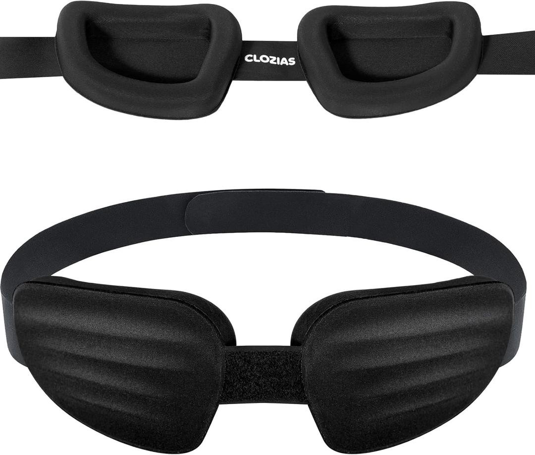 CLOZIA Sleep Mask for Men Women, Adjustable Sleeping Eye Mask, 100% Blocking Eye Masks for Sleep, Soft Comfortable for Travel & Shift Work,Black