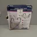 Drive Medical 2-in-1 Raised Toilet Seat with Removable Padded Arms - Elevated Bathroom Safety Support - Secure Locking Attachment - Easy Height Assistance - Durable Construction, Standard Toilets