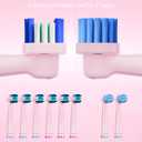 Rotating Electric Toothbrush for Adults, 8 Brush Heads (2 Types) & Travel Case, 5 Cleaning Modes Rechargeable Power Toothbrush with 2-Minute Smart Timer, Pink