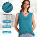 GAYHAY Womens Tank Tops Loose Fit Sleeveless Summer Shirts V Neck Flowy Blouses Casual Beach Vacation Clothes Fashion 2026 (White, M)