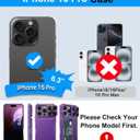 BXYJY for iPhone 16 Pro Case with Camera Cover, Built-in Credit Card Holder (4-5 Cards), Military Grade Protection, Heavy Duty Women Men Protective Wallet Phone Case for iPhone 16 Pro, Dark Purple
