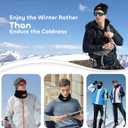 Winter Neck Warmer,Fleece Lined Infinity Scarf Thicken Windproof and Dust Skiing Circle for mens women Double-Layer Knit Chiristmas Gift for Women Men Girl Boy Stocking Stuffer Filler (Black)