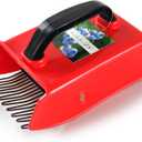 GUGULUZA Berry Picker with Metallic Comb, Plastic Blueberry Picker Scoop with Ergonomic Handle, Huckleberry Picking Rakes for Easier Berry Harvester, 9" x 5.5" (Black&Red)
