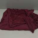 BDDC Table Skirts for Rectangle Tables 6ft - One-Piece Burgundy Tablecloths and Skirt, Wrinkle Resistant Ruffles Elastic Cover for Banquets, Weddings, Events, Parties
