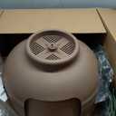 Good Pet Stuff Hidden Cat Litter Box Enclosure with Artificial Plant, Decorative Round Planter, Vented Carbon Charcoal Filter for Odor Control, Easy-to-Clean, Made in USA, Base Kit, Brown (Mocha Brown)