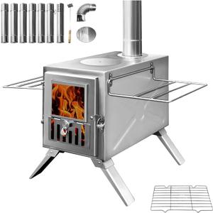 Wood Burning Stove,Portable Camping Stove with Chimney Pipes,Front WindowSide Racks,Mini Wood Stove for Outside Tent,Cookout,Truck Travel and inside Woodcutter's Cottage Wood Burning Stove,Portable Camping Stove with Chimney Pipes,Front WindowSide Racks,Mini Wood Stove for Outside Tent,Cookout,Truck Travel and inside Woodcutter's Cottage