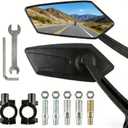 Space-Saving, Clear-View, Secure-Grip Bike Mirrors 2 Pack for Handlebars. Flat Pentagonal Universal Fit Design, 360° Adjustable Scratch-Resistant Bicycle and Ebike Rear View Mirrors, Pair for Adult Ro