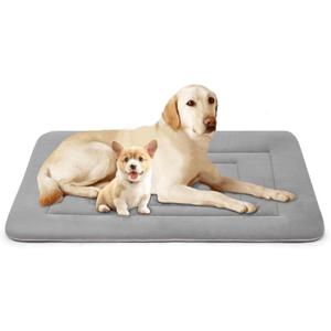 Dog Bed Soft Dog Crate Bed Pad Mat, 48 in Non Slip Bottom Washable Beds for Extra Large Dogs, Pet Bed Mattress Kennel Pad, Clay Gray (48.0"L x 30.0"W x 1.2"Th)