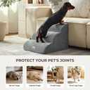 Dog Stairs for Small Dogs 13.5” H, 3 Step Dog ramp for Bed, Grey