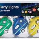 Camco Retro Travel Trailer Party Lights - Features an 8' Strand with (10) Travel Trailer Lights - Camping String Lights - Perfect for RV Awnings and Campsite Dcor (42655)