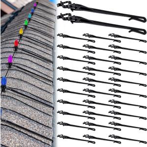 100 Pcs Adjustable Roof Ridge Light Clips, Christmas Light Ridge Hooks for C7 C9 Mini Lights, Universal Christmas Light Roof Clips for Outdoor Ridgeline Hanging String Light