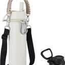 KXIAOCHEN Insulated Water Bottle, Stainless Steel Water Bottle, 2 Lids (Straw and Handle Lid),Wide Mouth Metal Water Bottles Keep Hot and Cold, Double Walled, Thermo Mug, Metal Canteen (Cream)