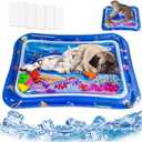 Thickened Sensory Water Mat for Cats & Dogs,Summer Cooling Playmat with Floating Fish,Non-Leak Design for Indoor Bored Pet Play Sleep & Exercise, (69x50x8cm)