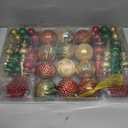 92ct Christmas Tree Decoration Set - Shatterproof Christmas Baubles with Strings for Wreath, Garland & Party Decoration, Red-Green