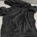 Fuzzy Dog Sweaters for Large Dogs Soft Double-Sided Plush Fleece Pet Sweater Clothes Pet Coats Dog Hoodie Sherpa Hooded Sweatshirt(Black-XXL)