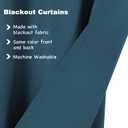 2 x Turquoize Dark Teal Thermal Blackout Curtains - 63 Inch Length Grommet Top, 2 Panels Set, Room Darkening for Bedroom & Living Room, 52 x 63 Inches