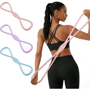 Resistance Bands, Figure 8 Resistance Bands for Women Men, 8 Shaped Resistance Rubber Band for Arms, Back, Shoulder Stretch with Handles, Not Break, Portable