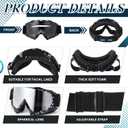 Dirt Bike Goggles Motorcycle Atv Motocross Goggles with Neck Breathable Face Cover Dustproof Windproof for Men Women (Black)