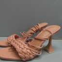 Cape Robbin Curve Sexy Woven High Heels for Women, Square Open Toe Shoes Heels (Pink) Size 10 