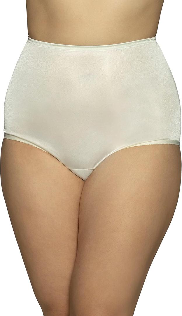Vanity Fair Women's High Waisted Underwear, Full Coverage Ladies Panties, Perfectly Yours Briefs (7, Nylon - Candleglow)