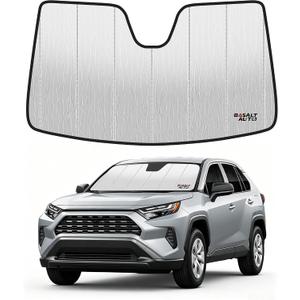 Windshield Sun Shade Compatible for 2019-2025 Toyota RAV4 Silver Reflective Foldable Front Sun Visor Sunshade Protector with Storage Bag Keep Interior Cool