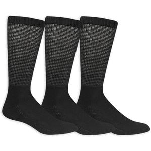 Dr. Scholl's Mens Advanced Relief Casual Crew - 3 Pair Packs Sock, Black W/ Gripper, 7-12 US