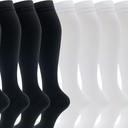 fenglaoda 6 Pairs Compression Socks for Men & Women 20-30 mmHg Knee High Nurse Pregnant Running Medical and Travel Athletic S/M