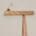Kazai. Wall-Mounted Coat Rack 'Toke' - Modern Design Coat Rack with Hidden Wall Hooks - Solid Wood Veneer Panel Coat Hanger - Oak